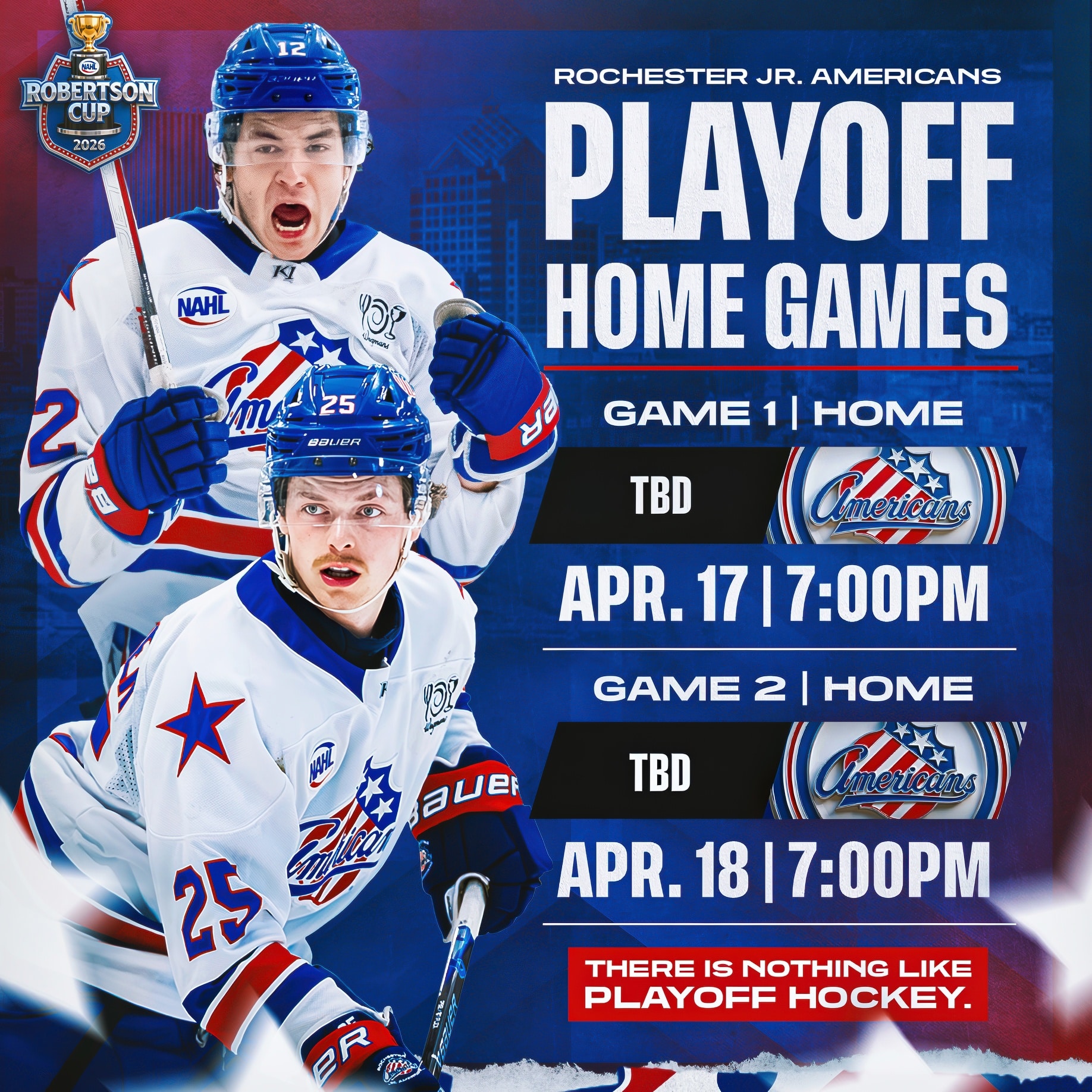 NAHL Jr. Americans Playoff Games April 17th & 18th
