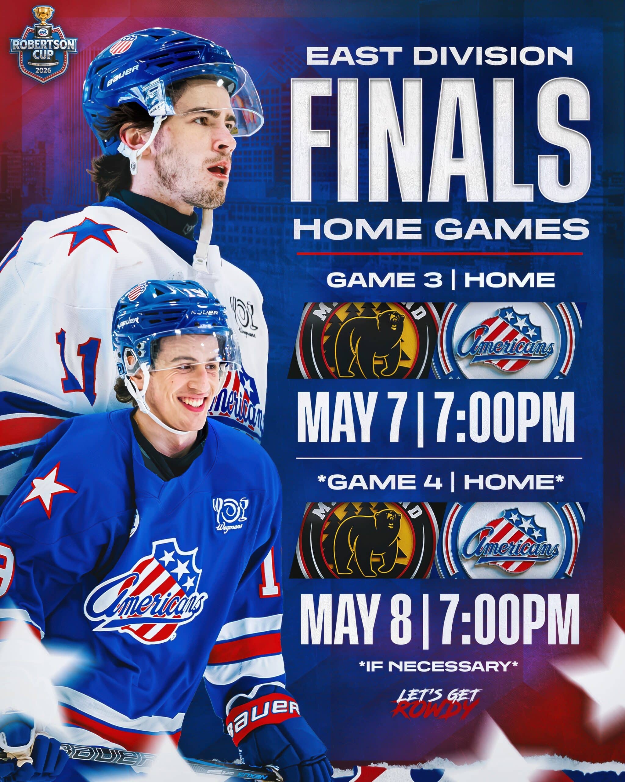 ScheduleRochester Jr Americans Playoff Weekend Home Games East Division Final