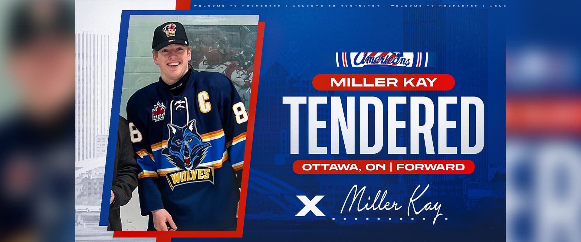 TENDER ALERT The Jr. Americans Announce Signing of Miller Kay