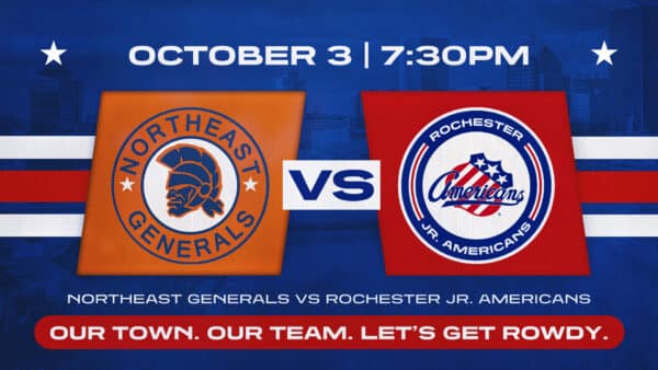 Oct. 3 | Rochester Jr. Americans vs Northeast Generals